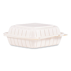Dart Hinged Lid Containers, Single Compartment, 8.25 x 8 x 3, White, Plastic, 150/Carton (DCC85MFPPHT1R)