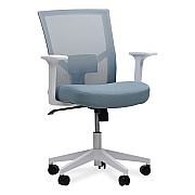 Workspace by Alera Mesh Back Fabric Task Chair, Supports Up to 275 lb, 17.32" to 21.1" Seat Height, Seafoam Blue Seat/Back (ALEWS42B77)