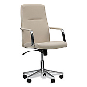 Workspace by Alera Leather Task Chair, Supports Up to 275 lb, 18.19" to 21.93" Seat Height, White Seat, White Back (ALEWS4106)