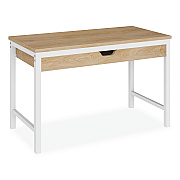 Workspace by Alera Modern Writing Desk, 47.24" x 23.62" x 29.92", Beigewood/White (ALEWSWD4824WB)