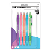 uniball Jetstream Elements Hybrid Gel Pen, Retractable, Medium 1 mm, Assorted Ink and Barrel Colors, 5/Pack (UBC70138)