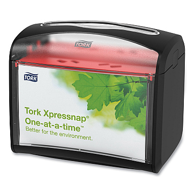 Tork Xpressnap Tabletop Napkin Dispenser, 7.9 x 5.6 x 7.9, Black (TRK6232100)