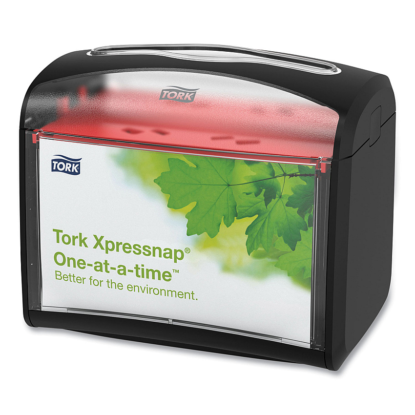 Tork Xpressnap Tabletop Napkin Dispenser, 7.9 x 5.6 x 7.9, Black (TRK6232100)