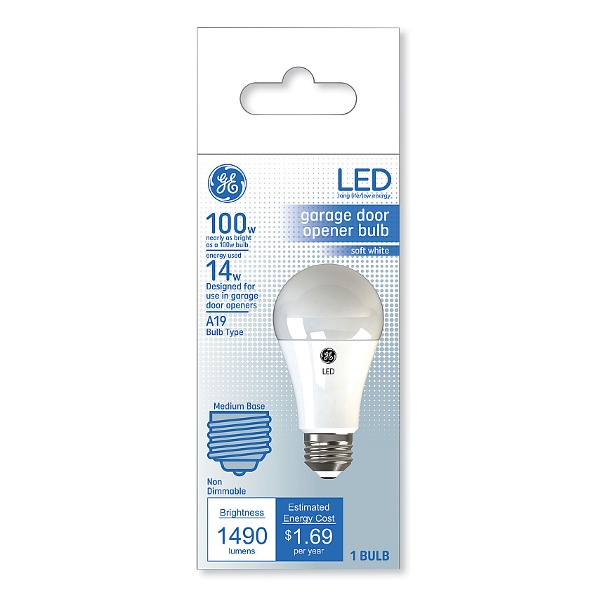 LED Soft White A19 Garage Door Opener Bulb, 14 W (GEL93116005)