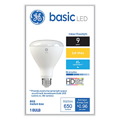 GE Basic LED Dimmable Indoor Flood Light Bulbs, BR30, 8 W, Soft White (GEL48198)