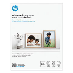 HP Advanced Photo Paper, 10.5 mil, 8 x 10, Glossy White, 25/Pack (HEW6J777A)
