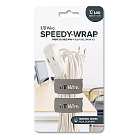 UT Wire Speedy-Wrap Magnetic Cable Wrap, 0.82" x 10", Gray, 2/Pack (RBOUTWSWM2GY)