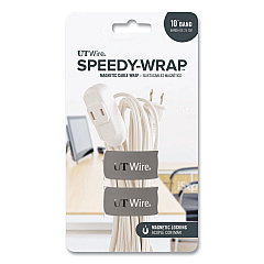 UT Wire Speedy-Wrap Magnetic Cable Wrap, 0.82" x 10", Gray, 2/Pack (RBOUTWSWM2GY)