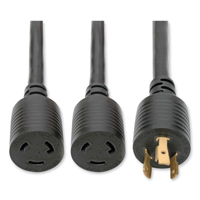 Tripp Lite L6-20P to L6-20R Y Splitter Power Extension Cord, 1 ft, 20 A, Black, Ships in 7-10 Business Days (TRPP0390012)