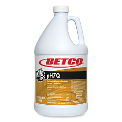 Betco pH7Q Dual Neutral Disinfectant Cleaner, Lemon Scent, 1 gal Bottle, 4/Carton (BET3160400)