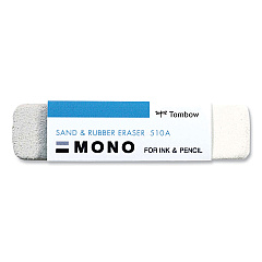 Tombow Mono Sand and Rubber Eraser, For Pencil/Ink Marks, Rectangular Block, Medium, White (TOM57302)