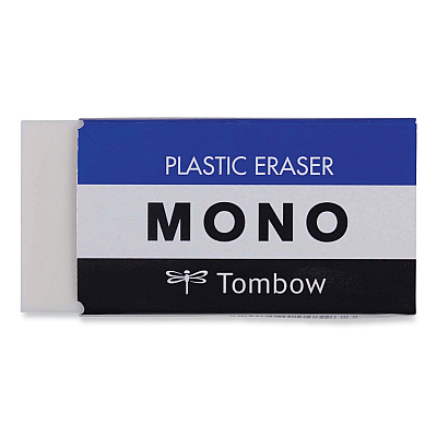 Tombow Mono Eraser, For Pencil Marks, Rectangular Block, Jumbo, White (TOM57332)