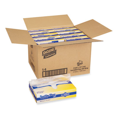 Dixie Satin-Pac High Density Polyethylene Film Sheets, 8 x 10.75, 1,000/Pack, 10 Packs/Carton (DXES8)