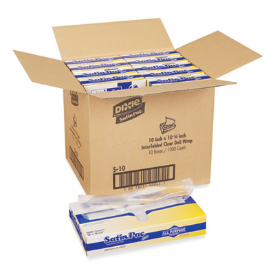 Dixie Satin-Pac High Density Polyethylene Deli Film Sheets, 10 x 10.75, Clear, 1,000/Pack, 10 Packs/Carton (DXES10)