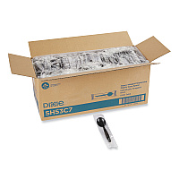 Dixie Individually Wrapped Heavyweight Soup Spoons, Polystyrene, Black, 1,000/Carton (DXESH53C7)