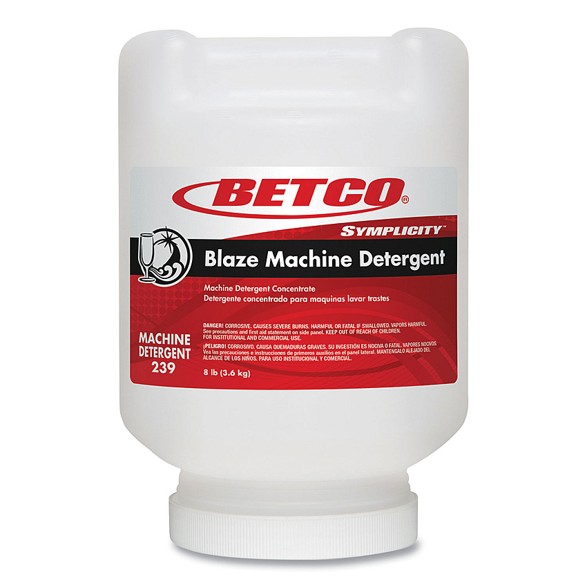 Betco Symplicity Blaze Dish Machine Detergent, Characteristic Scent, 8 lb Jar, 4/Carton (BET2397300)
