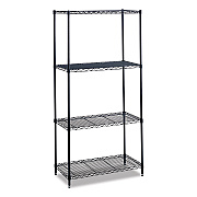 Safco Industrial Wire Shelving, Four-Shelf, 36w x 18d x 72h, Metallic Gray (SAF5285GR)