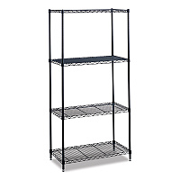 Safco Industrial Wire Shelving, Four-Shelf, 36w x 18d x 72h, Metallic Gray (SAF5285GR)