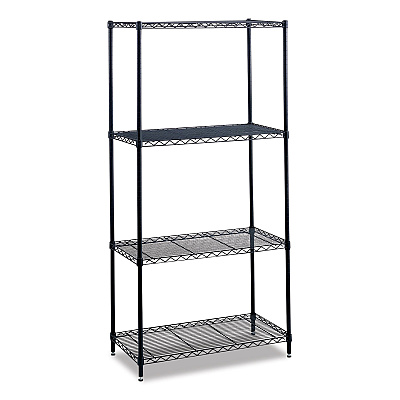 Safco Industrial Wire Shelving, Four-Shelf, 36w x 18d x 72h, Metallic Gray (SAF5285GR)