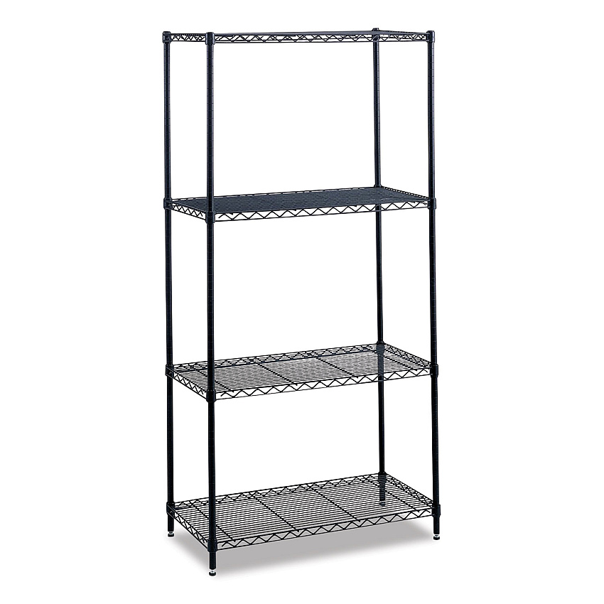 Safco Industrial Wire Shelving, Four-Shelf, 36w x 18d x 72h, Metallic Gray (SAF5285GR)