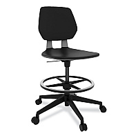 Safco Commute Extended Height Task Chair, Supports Up to 275 lb, 22.25" to 32.25" Seat Height, Black Seat, Black Back, Black Base (SAF7827BL)