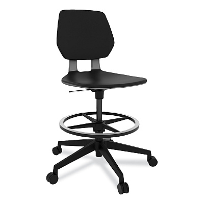 Safco Commute Extended Height Task Chair, Supports Up to 275 lb, 22.25" to 32.25" Seat Height, Black Seat, Black Back, Black Base (SAF7827BL)