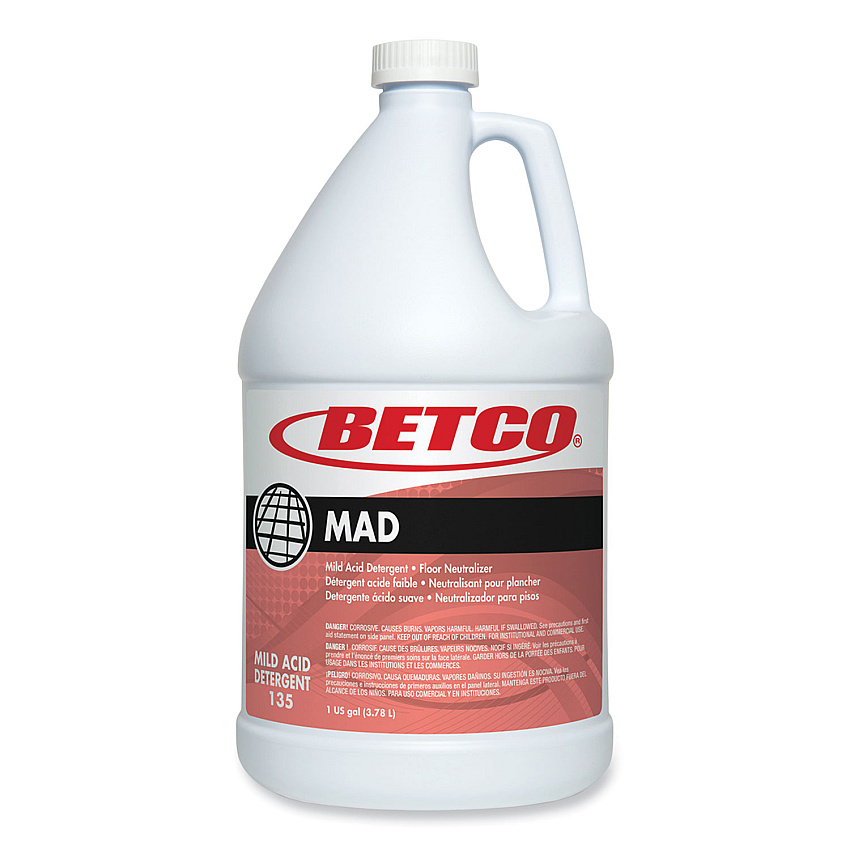 Betco MAD Detergent, Characteristic Scent, 1 gal, 4/Carton (BET1350400)