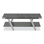Safco Coffee Table, Rectangular. 48 x 23.75 x 16, Stone Gray Top, Silver Base (SAFMRCFTSGY)