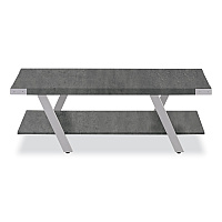Safco Coffee Table, Rectangular. 48 x 23.75 x 16, Stone Gray Top, Silver Base (SAFMRCFTSGY)