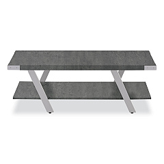 Safco Coffee Table, Rectangular. 48 x 23.75 x 16, Stone Gray Top, Silver Base (SAFMRCFTSGY)