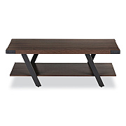 Safco Coffee Table, Rectangular, 48 x 23.75 x 16, Southern Tobacco Top, Black Base (SAFMRCFTSTO)