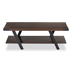 Safco Coffee Table, Rectangular, 48 x 23.75 x 16, Southern Tobacco Top, Black Base (SAFMRCFTSTO)