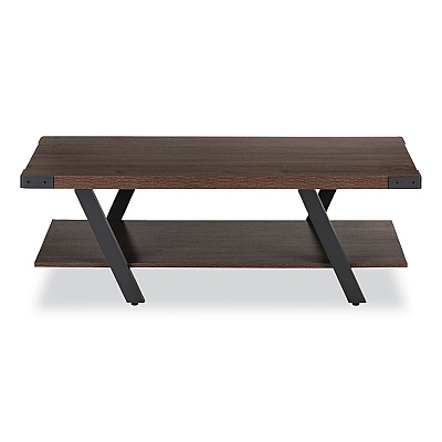 Safco Coffee Table, Rectangular, 48 x 23.75 x 16, Southern Tobacco Top, Black Base (SAFMRCFTSTO)