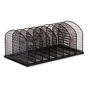 Safco Onyx Mesh Desk Organizer, Eight Upright Sections, Letter to Legal Size Files, 19.25 x 10.87 x 8.5, Black (SAF3212BLKD)
