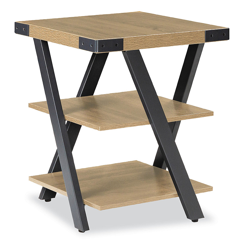 Safco End Table, Square, 20 x 20 x 25, Sand Dune Top, Black Base (SAFMRETSDD)