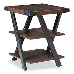 Safco End Table, Square, 20 x 20 x 25, Southern Tobacco Top, Black Base (SAFMRETSTO)