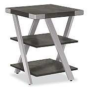 Safco End Table, Square, 20 x 20 x 25, Stone Gray Top, Silver Base (SAFMRETSGY)
