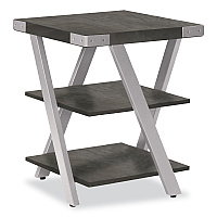 Safco End Table, Square, 20 x 20 x 25, Stone Gray Top, Silver Base (SAFMRETSGY)