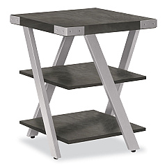 Safco End Table, Square, 20 x 20 x 25, Stone Gray Top, Silver Base (SAFMRETSGY)