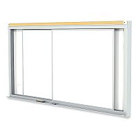 Ghent Horizontal Sliding Porcelain Magnetic Whiteboard, 120 x 48, White Surface, Satin Aluminum Frame (GHEHSM2410)