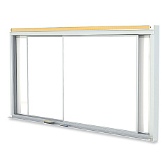 Ghent Horizontal Sliding Porcelain Magnetic Whiteboard, 120 x 48, White Surface, Satin Aluminum Frame (GHEHSM2410)