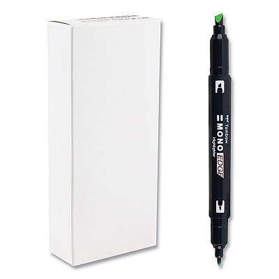 Tombow Mono Highlighters, Yellow Green Ink, Bullet/Chisel Tip, Yellow Green Barrel, 10/Box (TOM56415)