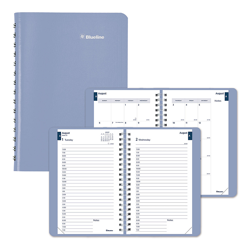 Blueline Academic Daily/Monthly Planner, 8 x 5, Blue Cover, 12-Month (Aug to July): 2025 to 2026 (CA201F02)