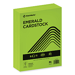 Printworks Color Cardstock, 65 lb Cover Weight, 8.5 x 11, Emerald Green, 250/Ream (PRB00115)