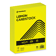 Printworks Color Cardstock, 65 lb Cover Weight, 8.5 x 11, Lemon Yellow, 250/Ream (PRB00113)