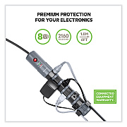 Belkin Pivot Plug Surge Protector, 8 AC Outlets, 6 ft Cord, 1,800 J, Black (BP10800006)