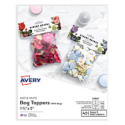 Avery Sure Feed Printable Toppers with Bags, 1.75 x 5, White, 40/Pack (AVE22801)