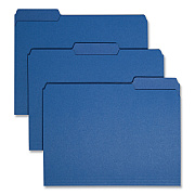 Smead Interior File Folders, 1/3-Cut Tabs: Assorted, Letter Size, 0.75" Expansion, Navy Blue, 100/Box (SMD10279)