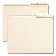 Smead Reinforced Guide Height File Folders, 2/5-Cut Printed Tabs: Right Position, Letter Size, 0.75" Expansion, Manila, 100/Box (SMD10388)