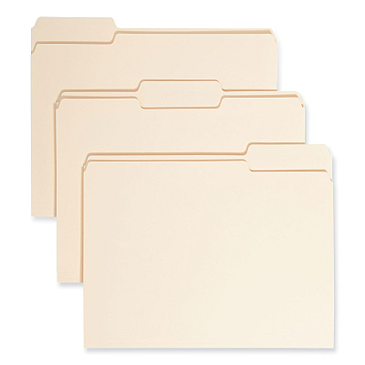 Smead Manila File Folders, 1/3-Cut Tabs: Assorted, Letter Size, 0.75" Expansion, Manila, 24/Pack (SMD11928)